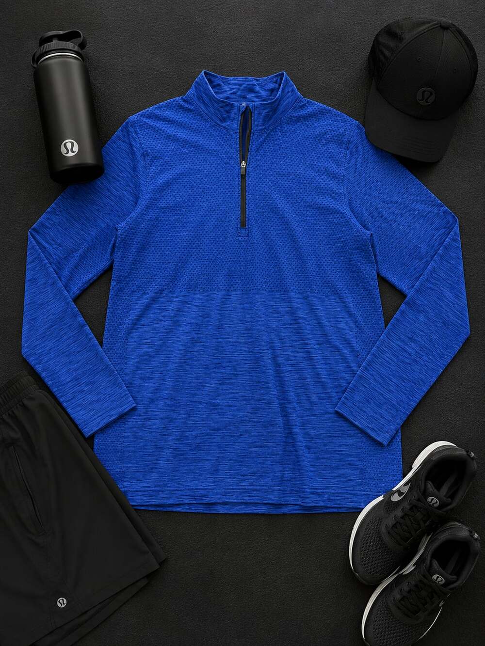 Lululemon Performance Pullover Shirt Men's small Blue 1/4 Zip (g17)